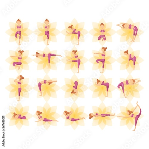 collection of yoga postures