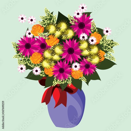 colorful flowers in vase