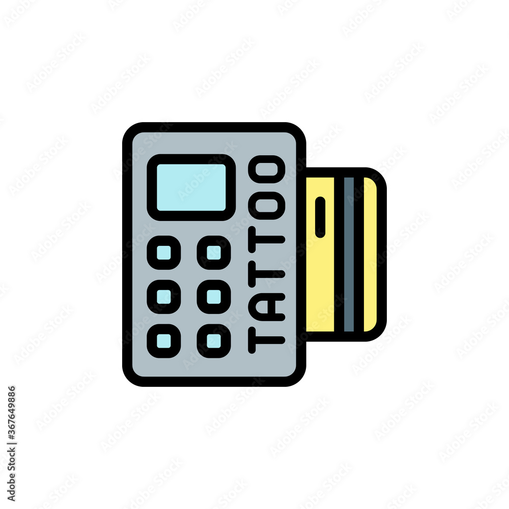 Payment, post terminal, tattoo icon. Simple color with outline vector elements of tattooing icons for ui and ux, website or mobile application Payment, post terminal, tattoo icon. Simple color with outline vector elements of tattooing icons for ui and ux, website or mobile application