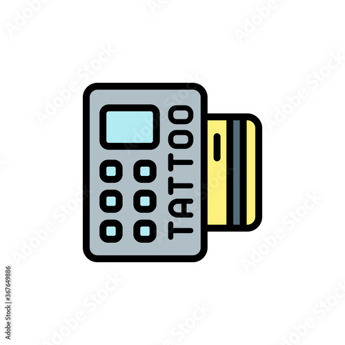 Payment, post terminal, tattoo icon. Simple color with outline vector elements of tattooing icons for ui and ux, website or mobile application