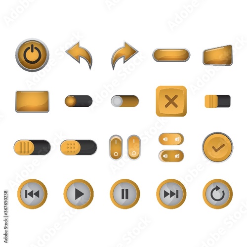 set of button icons