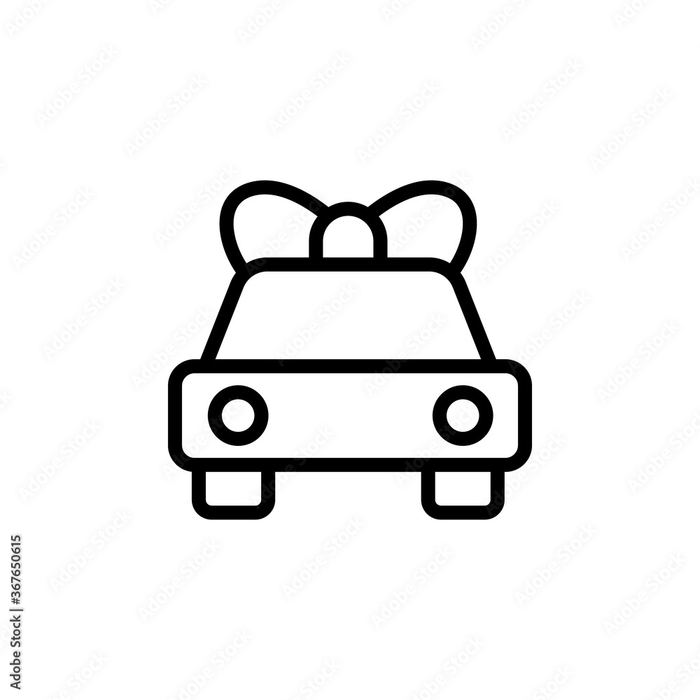 Car, ribbon icon. Simple line, outline vector elements of present icons for ui and ux, website or mobile application