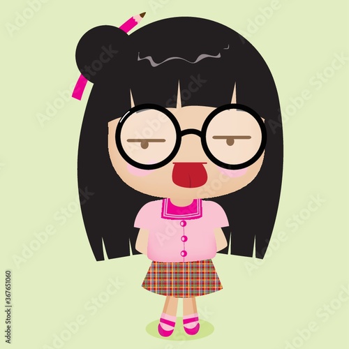 girl with tongue out