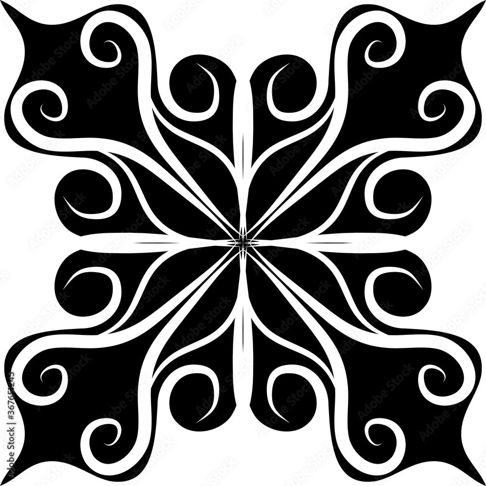 simple mandala design.simple flowers design in black color. simple mandala design.simple flowers design in black color.