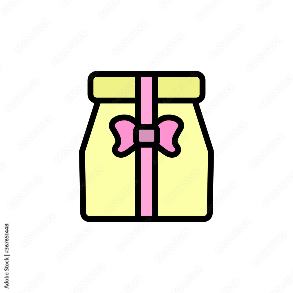Obraz premium Gift, package, present icon. Simple color with outline vector elements of present icons for ui and ux, website or mobile application
