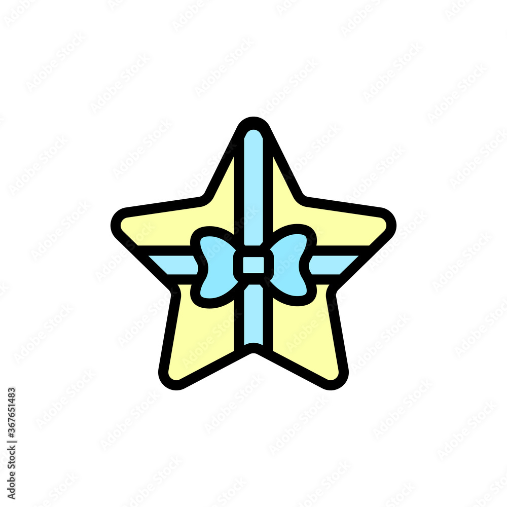Gift, box, present, star icon. Simple color with outline vector elements of present icons for ui and ux, website or mobile application