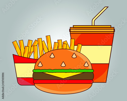 Ilustración Comida rápida textura 