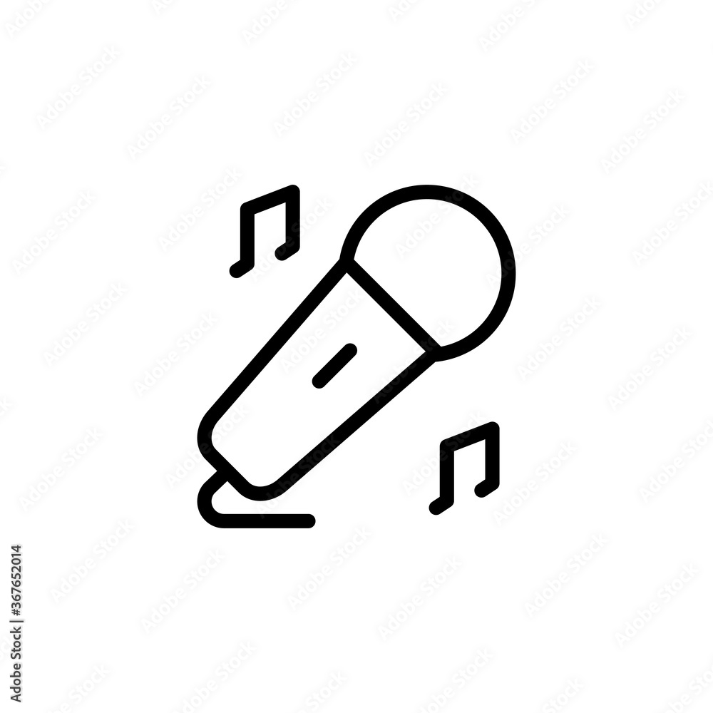 Microphone, note icon. Simple line, outline vector elements of cultural activities icons for ui and ux, website or mobile application Microphone, note icon. Simple line, outline vector elements of cultural activities icons for ui and ux, website or mobile application