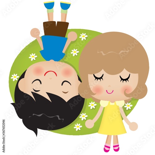 couple sleeping in the garden