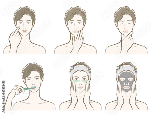 男性の表情のイラスト