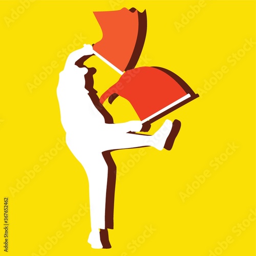 Принти на полотні flagman waving flag