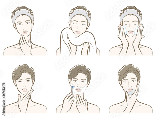 男性の表情のイラスト