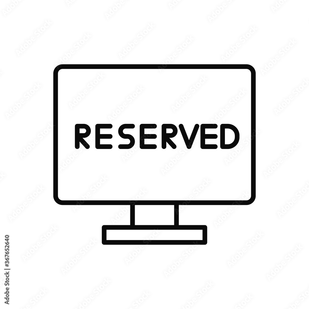 Monitor, reserved icon. Simple line, outline vector elements of public catering icons for ui and ux, website or mobile application Monitor, reserved icon. Simple line, outline vector elements of public catering icons for ui and ux, website or mobile application