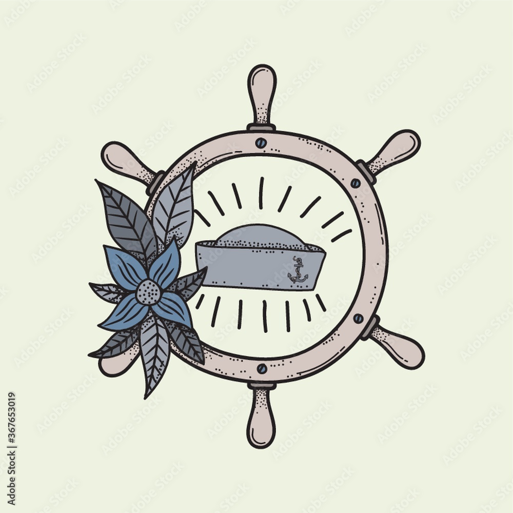 Fototapeta premium helm tattoo design