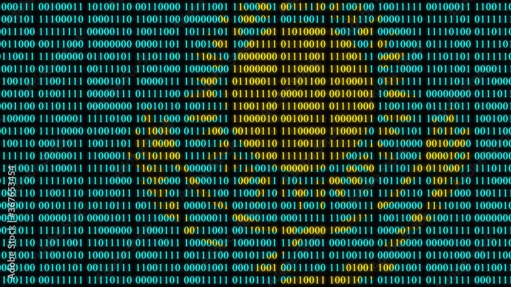 Kazakhstan Flag in Digital Binary Numbers cyber style matrix Kazakhstan Flag in Digital Binary Numbers cyber style matrix