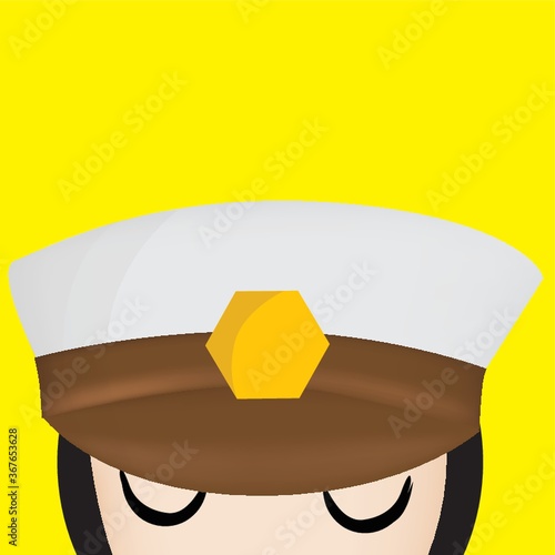 girl with cop hat