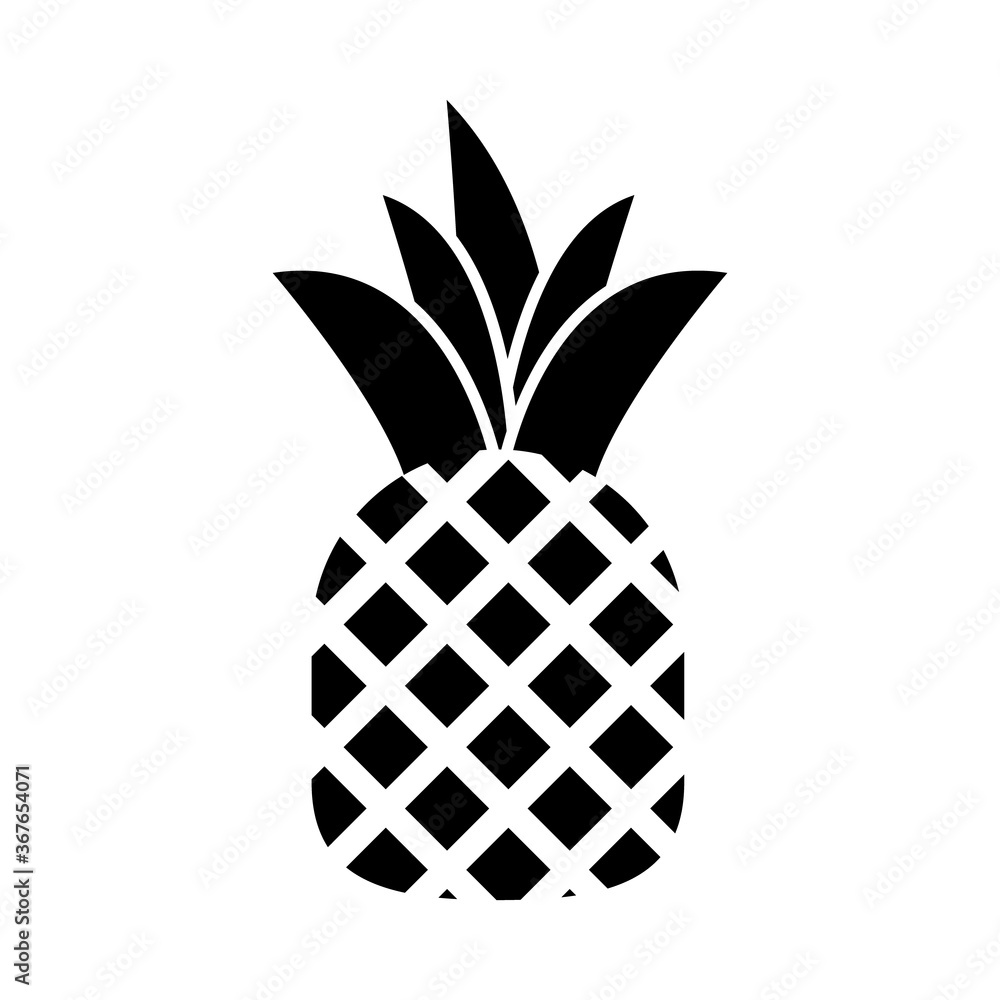 Obraz premium pineapple fruit icon, silhouette style