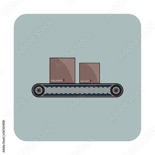 cardboard on conveyor belt