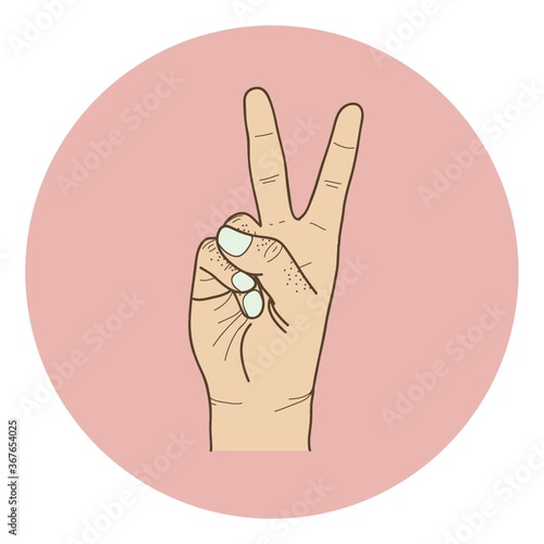 victory hand gesture