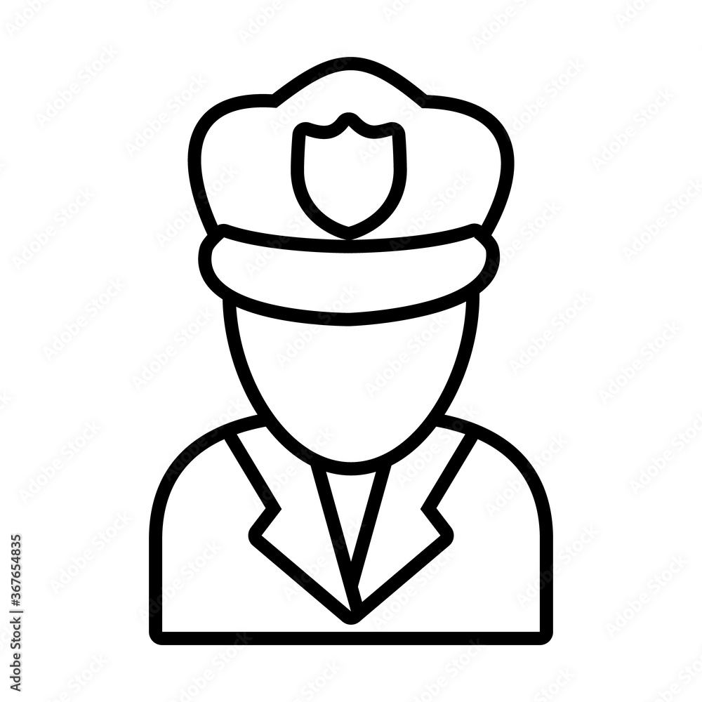 policeman avatar line style icon vector design policeman avatar line style icon vector design
