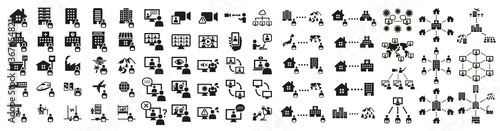 Icon set related to remote work