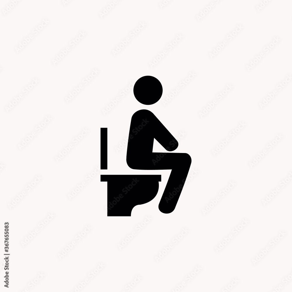 Man Sitting On The Toilet icon logo Man Sitting On The Toilet icon logo