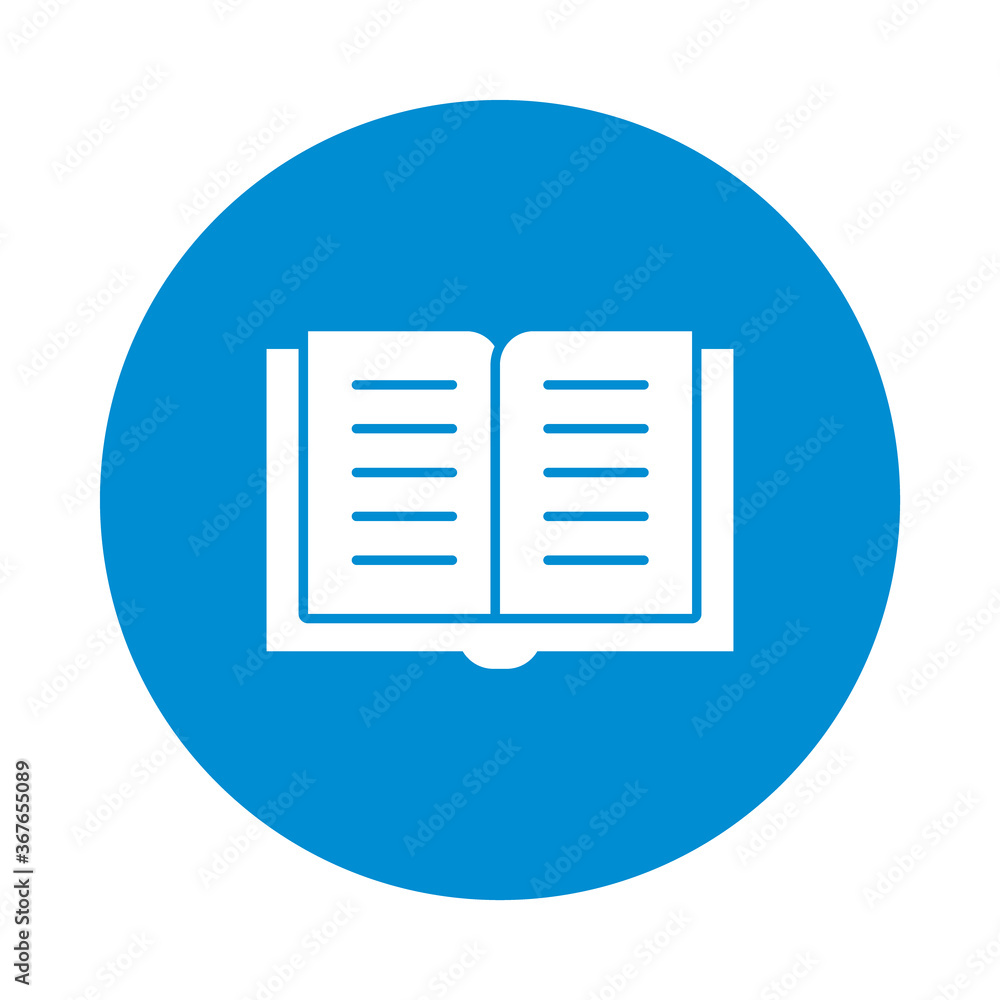 open book icon, block style open book icon, block style