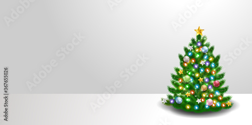 クリスマスツリー　冬　部屋　背景