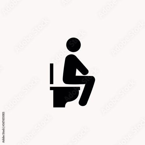 Man Sitting On The Toilet icon logo