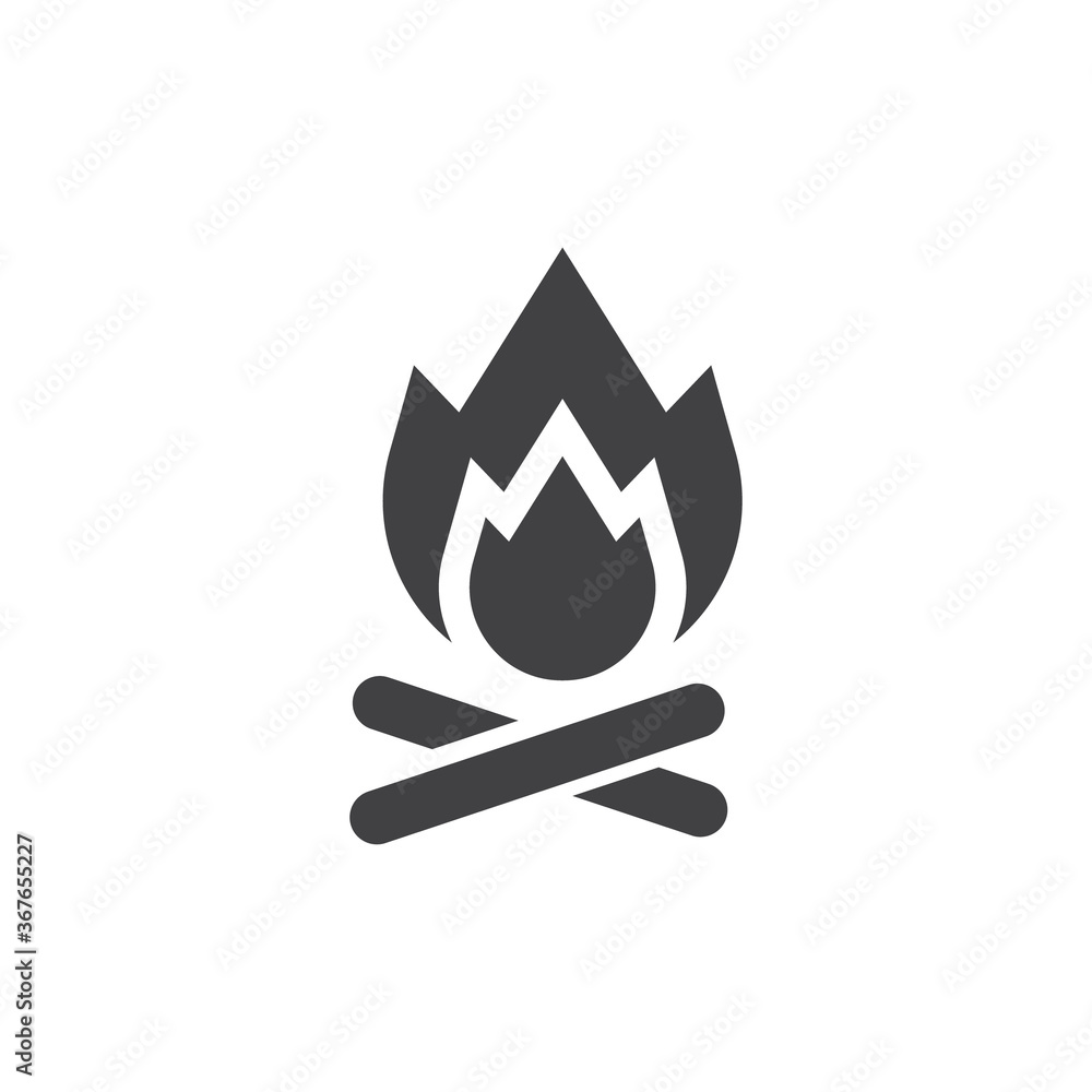 Campfire vector icon illustration Campfire vector icon illustration