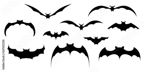 コウモリ　ハロウィン　シルエット　アイコン