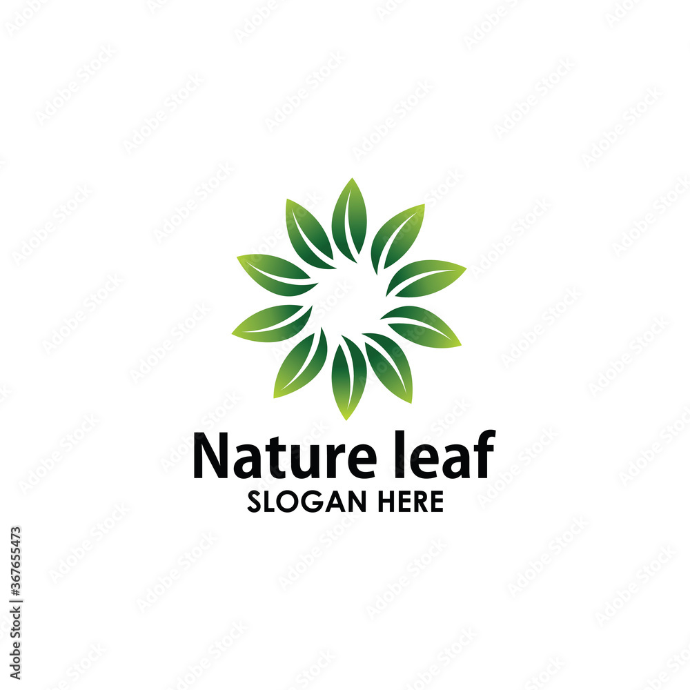 beauty leaf logo design vector template, nature elements logotype