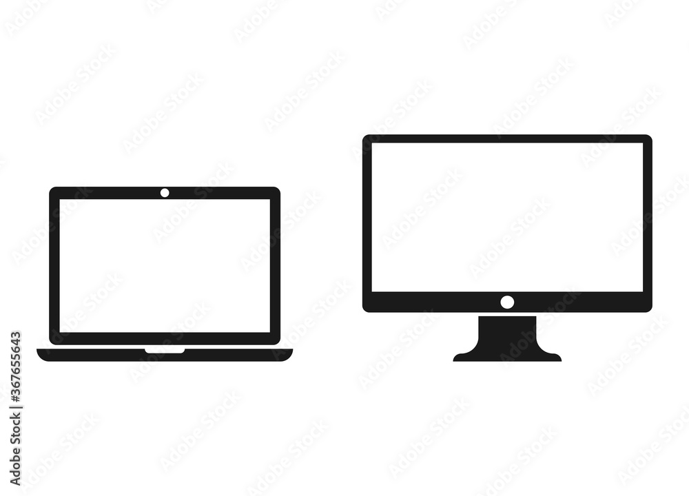 Device Icons laptop and desktop computer Device Icons laptop and desktop computer