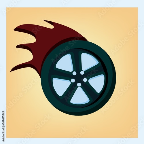 tyre on fire