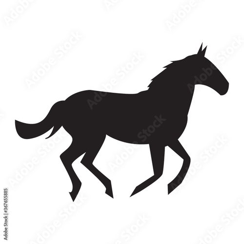 silhouette of horse running