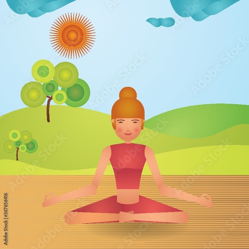 girl practising yoga in lotus pose