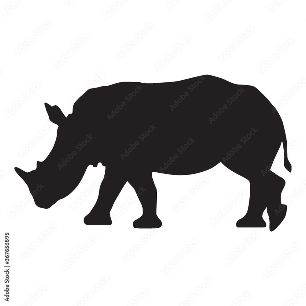 Fototapeta premium silhouette of rhinoceros