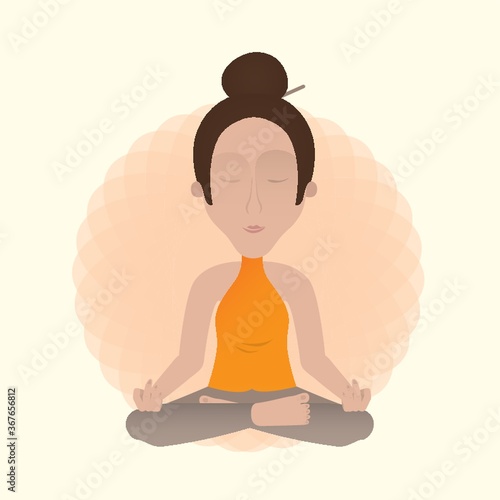 girl practising yoga in lotus pose