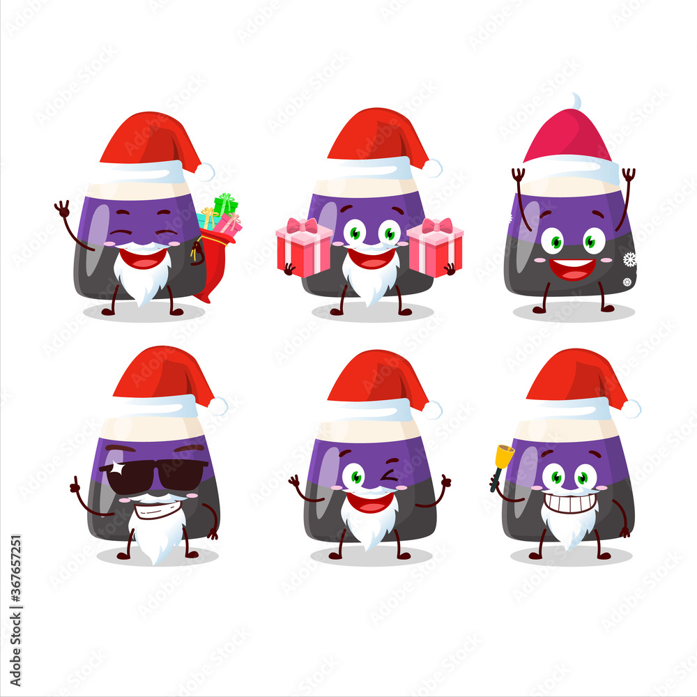 Santa Claus emoticons with blue candy corn cartoon character