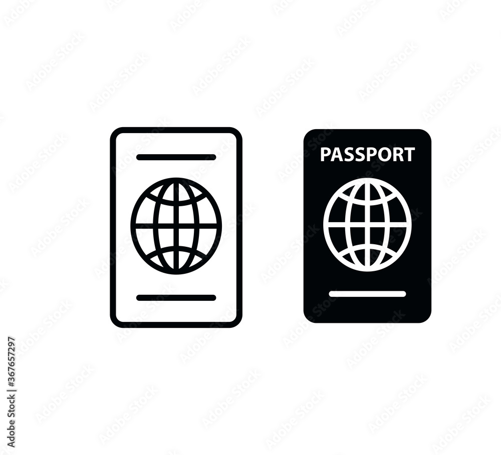 Passport icon vector logo design template Passport icon vector logo design template