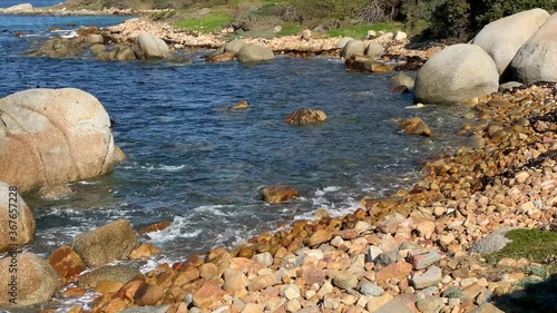 Massive huge granite boulders on the ocean edge of Miller’s Point False Bay on the Cape Peninsula close to Cape Point photo