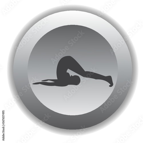girl silhouette practising yoga in plow pose