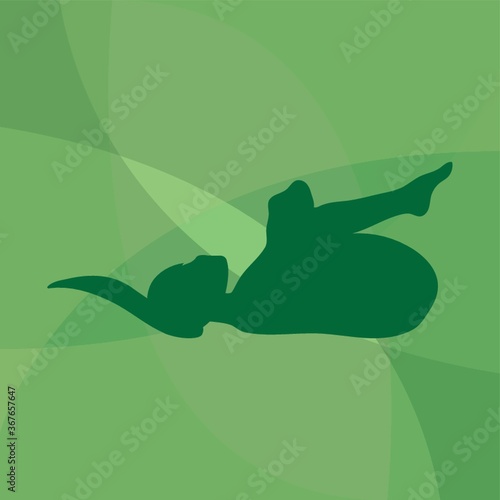 girl silhouette practising yoga in restorative pose