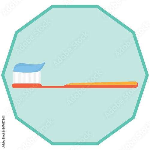 toothbrush with toothpaste