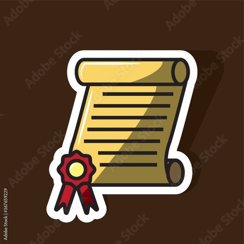 document with badge