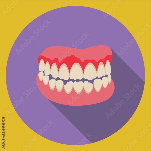 a set of damaged dentures
