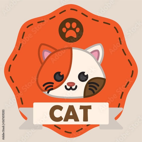 cat badge flat banner