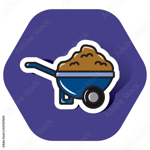 wheel barrow with mud