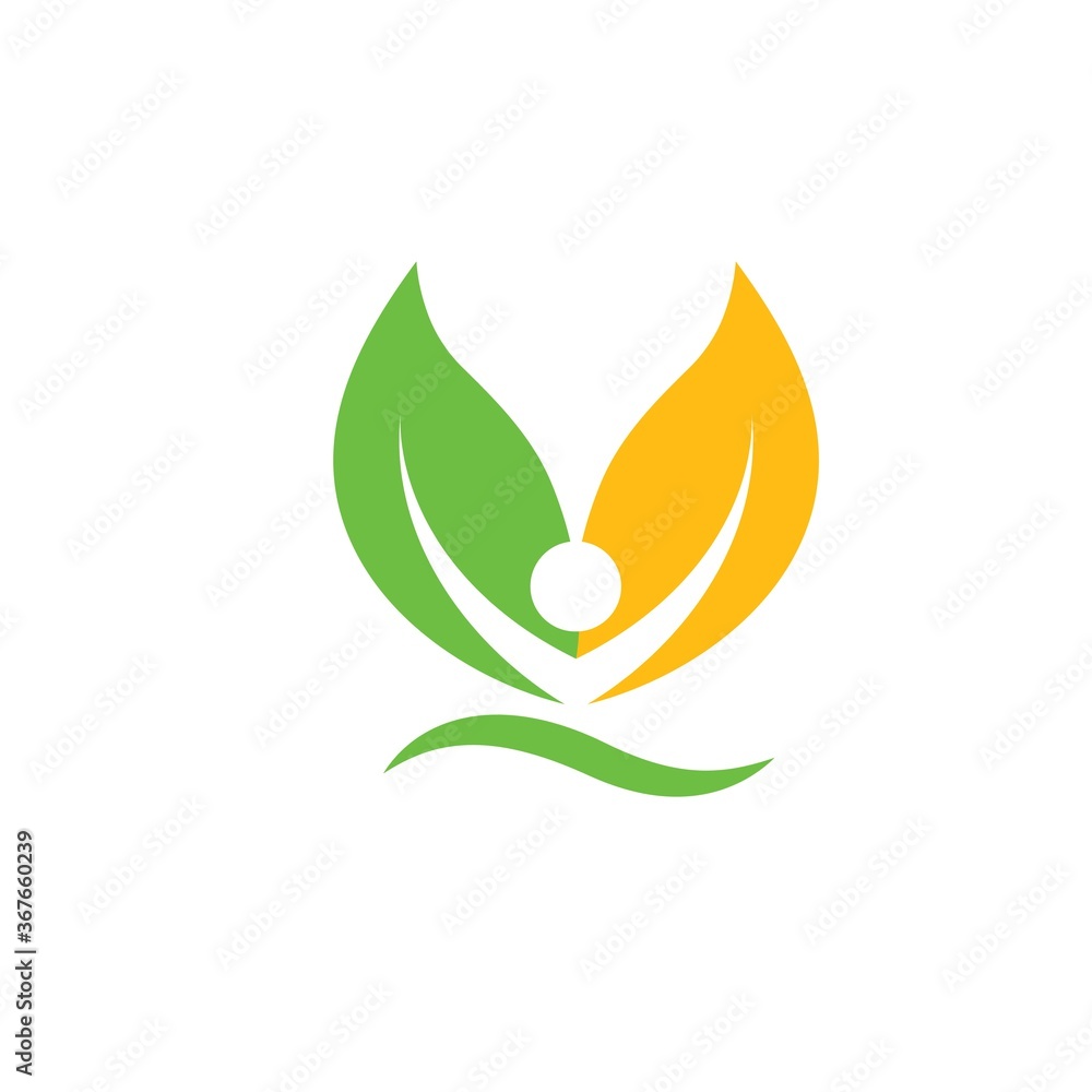 Healthy Life people leaf Logo vector icon concept Healthy Life people leaf Logo vector icon concept