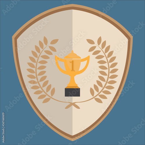 trophy on shield